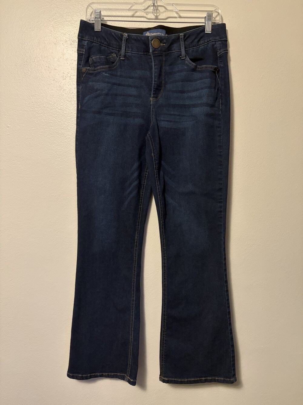 Democracy Jeans Womens 10P Blue Ab Solution Bootcut Dark Wash Stretch Denim Boho